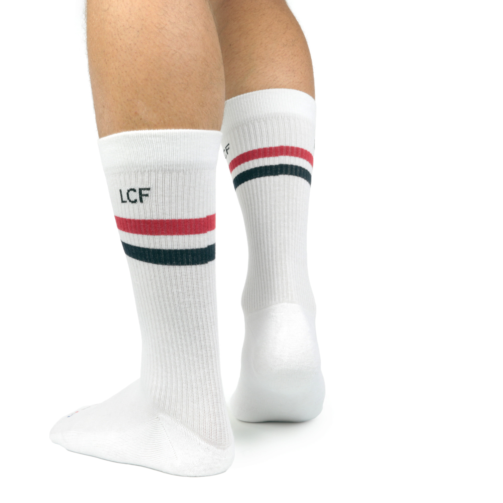 Lot de 10 Paires de Chaussettes Sport Tennis mi Longues Blanches à Bandes  Bleu et Rouge 39/42 ou 43/46 au Choix Blanche - Cdiscount Prêt-à-Porter